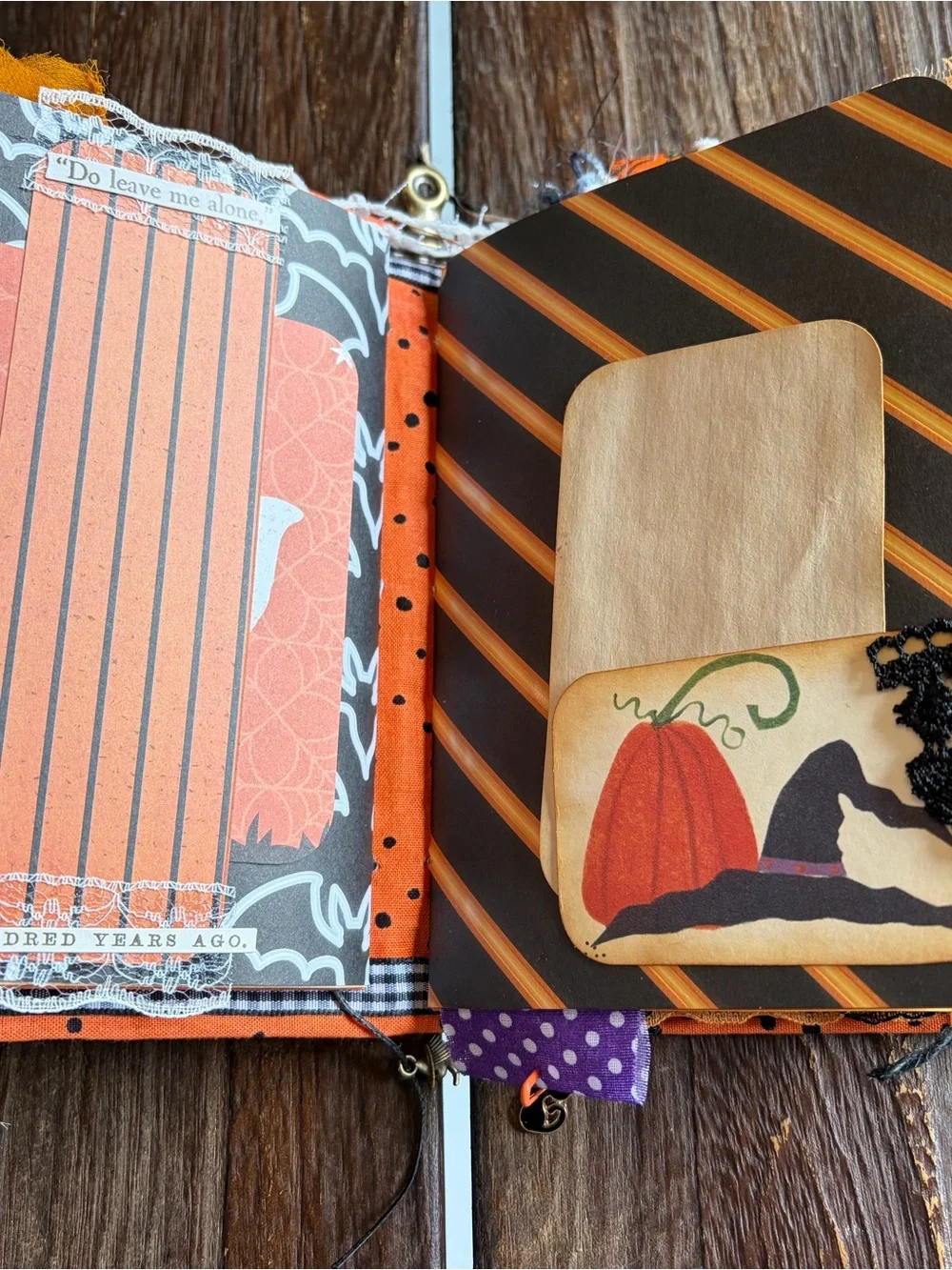 Halloween Junk Journal Small Handmade Decorated 3 Sig Pumpkin Jack O Lantern